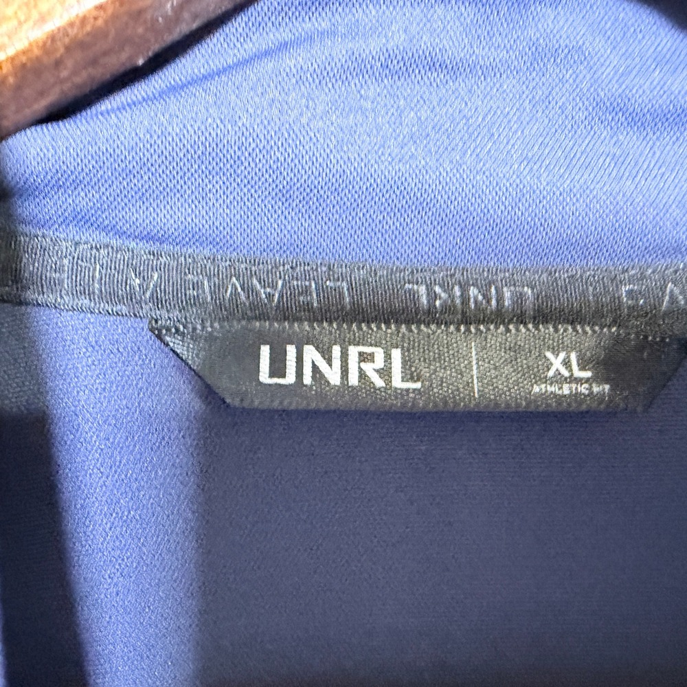 UNRL Mens Crossover Quarter Zip Pullover Navy Blue Athletic Fit XL - Picture 5 of 11